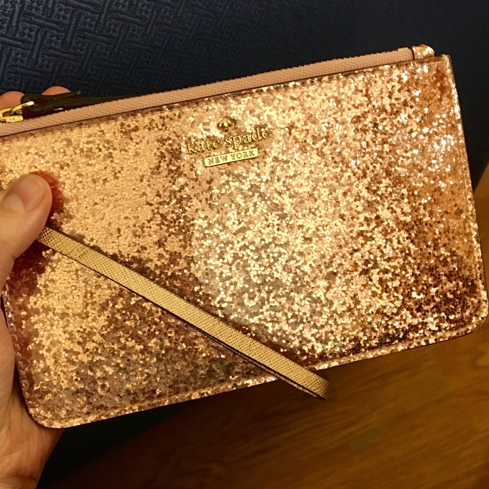 Kate Spade New York Pink Glitter Clutch